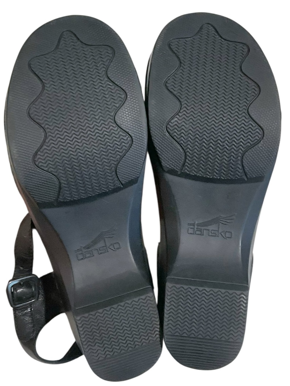 Dansko Sue Sandals Women's 40 / 9.5 Black Leather Comfort Platform Buckle - Picture 11 of 11